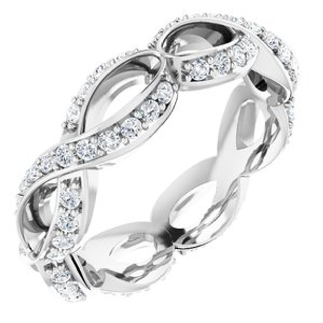 As bold as your love, this diamond eternity band adds sparkle to your celebration.