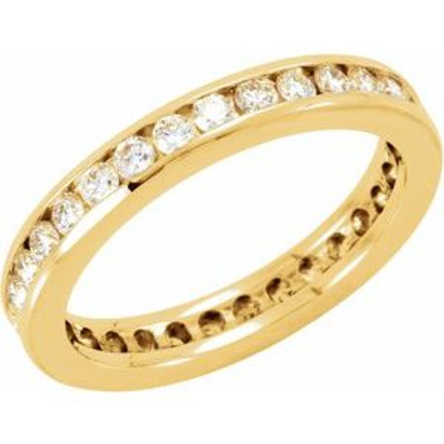 As bold as your love, this diamond eternity band adds sparkle to your celebration.