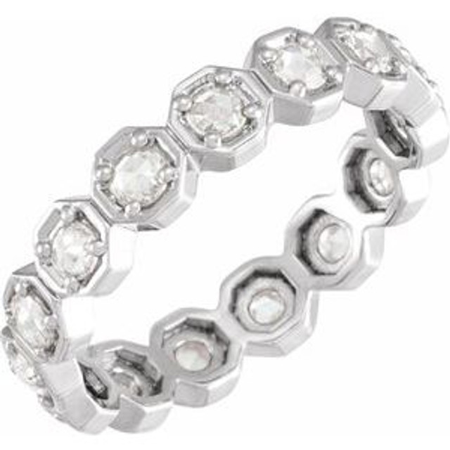 As bold as your love, this diamond eternity band adds sparkle to your celebration.