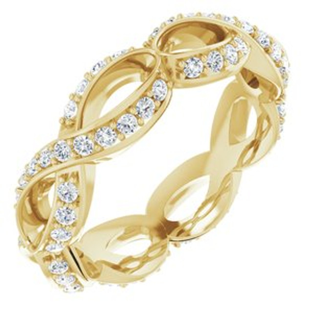 As bold as your love, this diamond eternity band adds sparkle to your celebration.