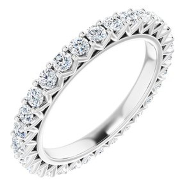 As bold as your love, this diamond eternity band adds sparkle to your celebration.