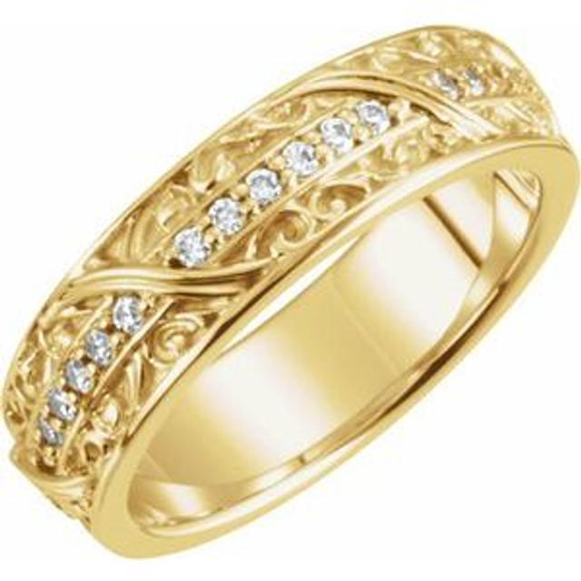 As bold as your love, this diamond eternity band adds sparkle to your celebration.