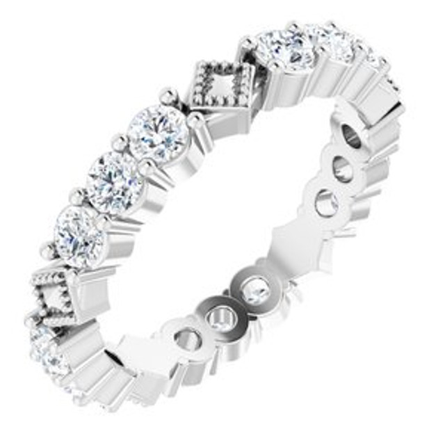 As bold as your love, this diamond eternity band adds sparkle to your celebration.