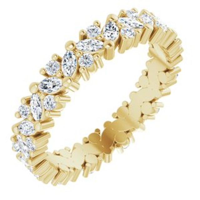 As bold as your love, this diamond eternity band adds sparkle to your celebration.