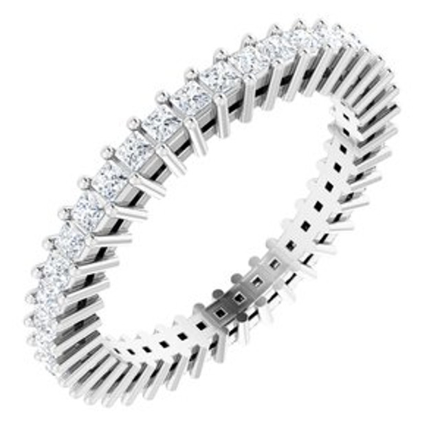 As bold as your love, this diamond eternity band adds sparkle to your celebration.