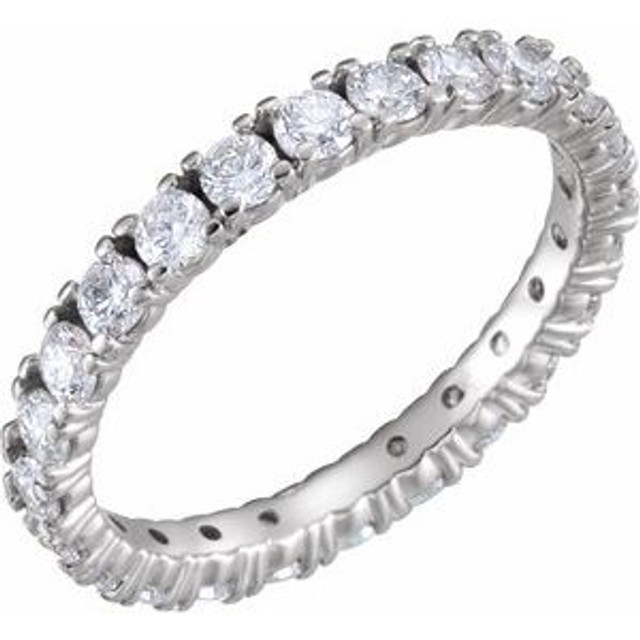 As bold as your love, this diamond eternity band adds sparkle to your celebration.