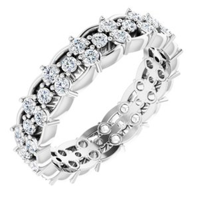 As bold as your love, this diamond eternity band adds sparkle to your celebration.