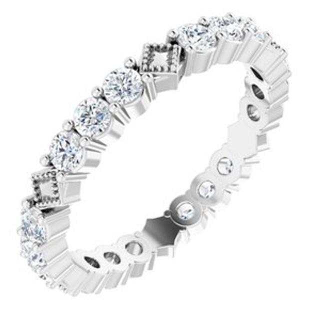 As bold as your love, this diamond eternity band adds sparkle to your celebration.