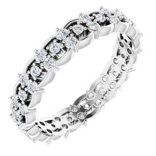 As bold as your love, this diamond eternity band adds sparkle to your celebration.