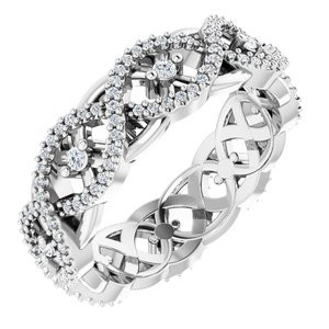 As bold as your love, this diamond eternity band adds sparkle to your celebration.