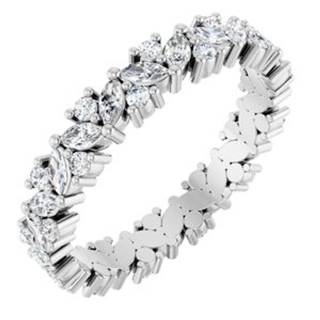 As bold as your love, this diamond eternity band adds sparkle to your celebration.