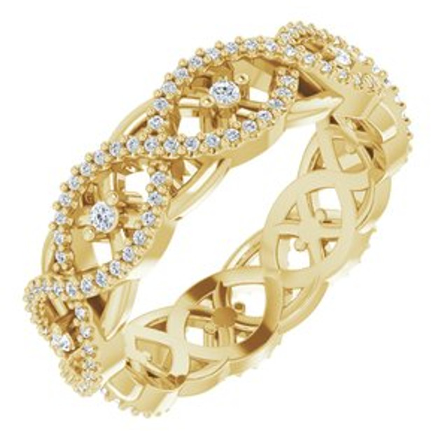 As bold as your love, this diamond eternity band adds sparkle to your celebration.