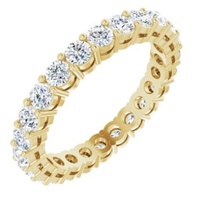 As bold as your love, this diamond eternity band adds sparkle to your celebration.