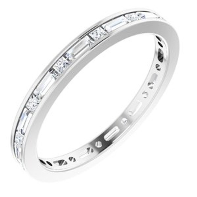As bold as your love, this diamond eternity band adds sparkle to your celebration.