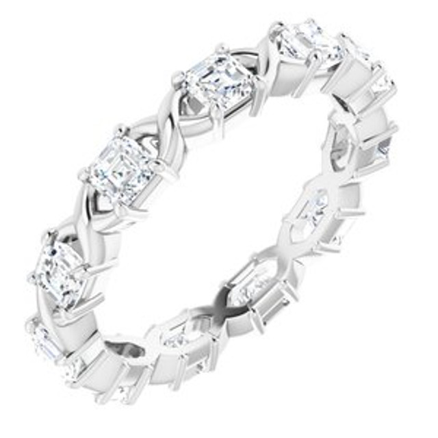 As bold as your love, this diamond eternity band adds sparkle to your celebration.
