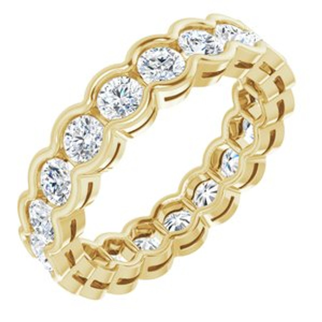 As bold as your love, this diamond eternity band adds sparkle to your celebration.
