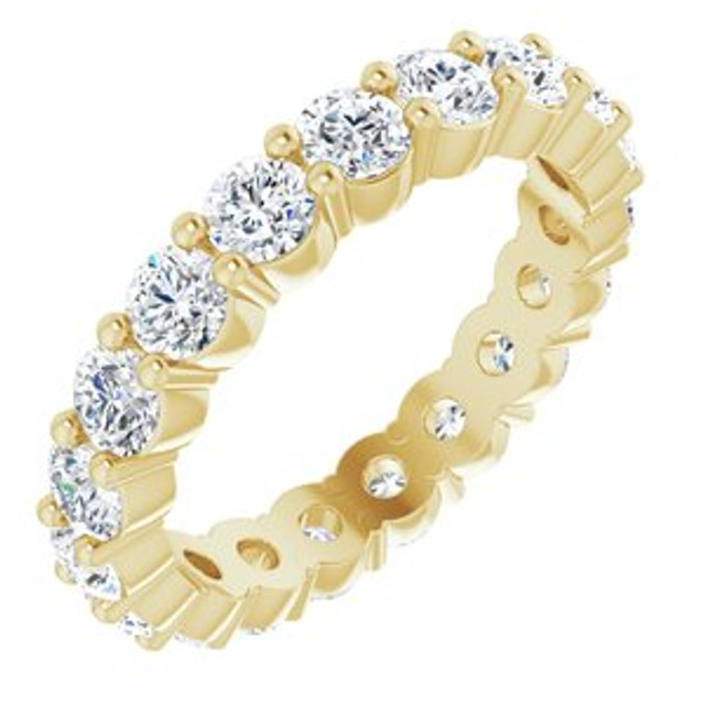 As bold as your love, this diamond eternity band adds sparkle to your celebration.