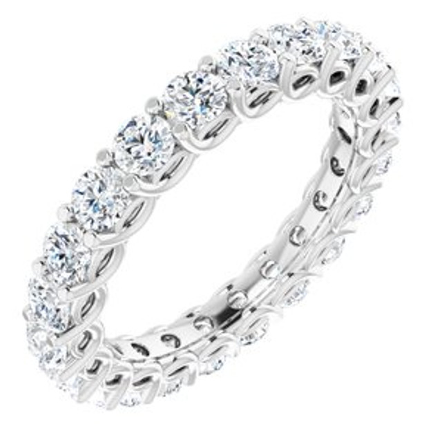 As bold as your love, this diamond eternity band adds sparkle to your celebration.