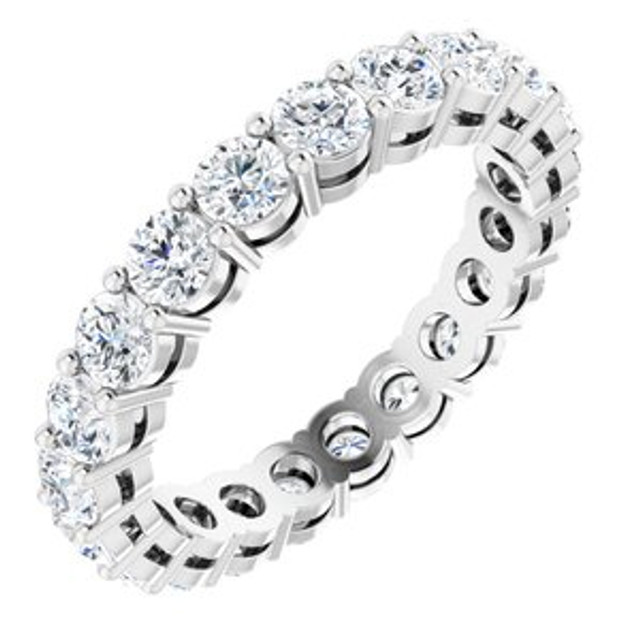As bold as your love, this diamond eternity band adds sparkle to your celebration.