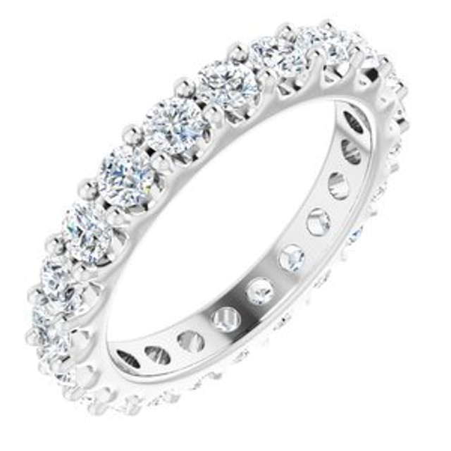 As bold as your love, this diamond eternity band adds sparkle to your celebration.
