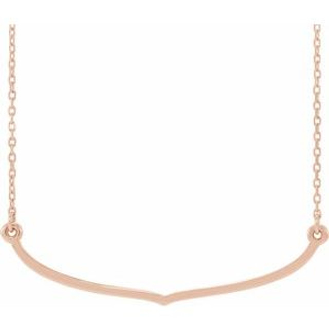 A simplistic yet elegant necklace design with a traditional or trendy style will give you a tailored look that goes from daytime wear to a night out on the town with ease. The approximate pendant size is 39.90mm (1 1/2 inch) in width by 10mm in length. The cable chain closes with a spring ring clasp, is 1mm in width and adjusts 16 to 18 inches in length. 