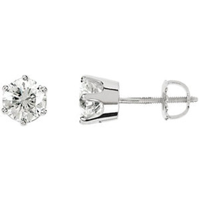 Wonderfully elegant, our 2 carat diamond stud earring features 1 round full cut diamond set in precious 14K White Gold.

Our value quality diamonds, SI2-SI3 (eye clean Clarity) and G-H (Near Colorless) display a dazzling shower of white brilliance and fire due to their superior cut. These hand-picked diamonds are far superior to most diamonds sold at retail, due to their near colorless grade and excellent cut, which allows for a dazzling display of white brilliance and fire.

For brilliance and beauty, the Excellent Cut quality of these diamonds place them within the top 5% of all diamonds sold. Most people have never seen the impressive fire and scintillation of a diamond with this Cut quality.