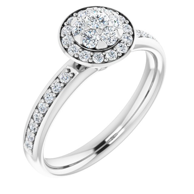 Sparkling and sentimental, this diamond engagement ring will take her breath away. 