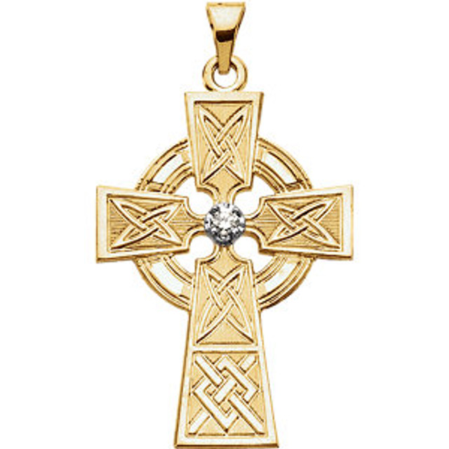 A deep and devoted connection to faith is something to honor. Express loyalty with a magnificent cross pendant. Crafted in 14K gold and has a bright polish to shine.