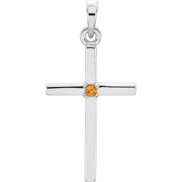 Inspiring and eye-catching, this sparkling genuine citrine pendant in platinum measures 22.65x11.40mm and has a bright polish to shine. Chain sold separately!