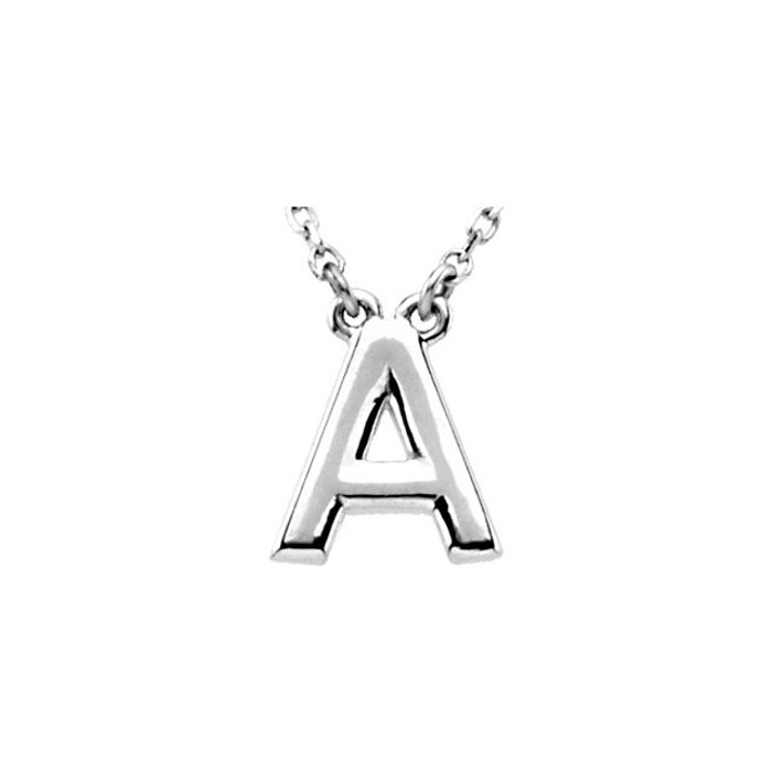 This a 16" block initial necklace in sterling silver offers a great look and flawless design. This delightful necklace will thrill and delight as the eye is drawn to it's exceptional luster.