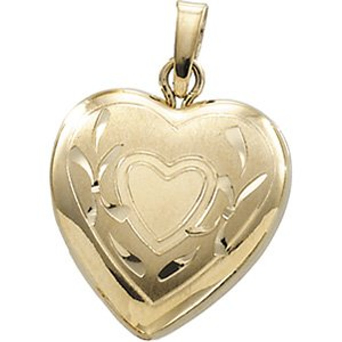 Carry loved ones close with this heart shape locket crafted in 14k yellow gold.