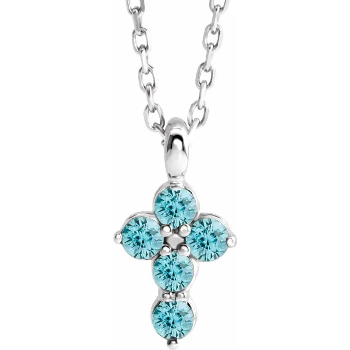 The Round Cross pendant is decorated with gemstones for a delicate, charming effect. A perfect gift to pay tribute to someones faith. An elegant 16-18" adjustable chain is included with this pendant.