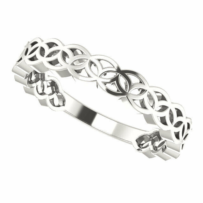 This stunning sterling silver ring features a unique geometric design that is sure to catch the eye.