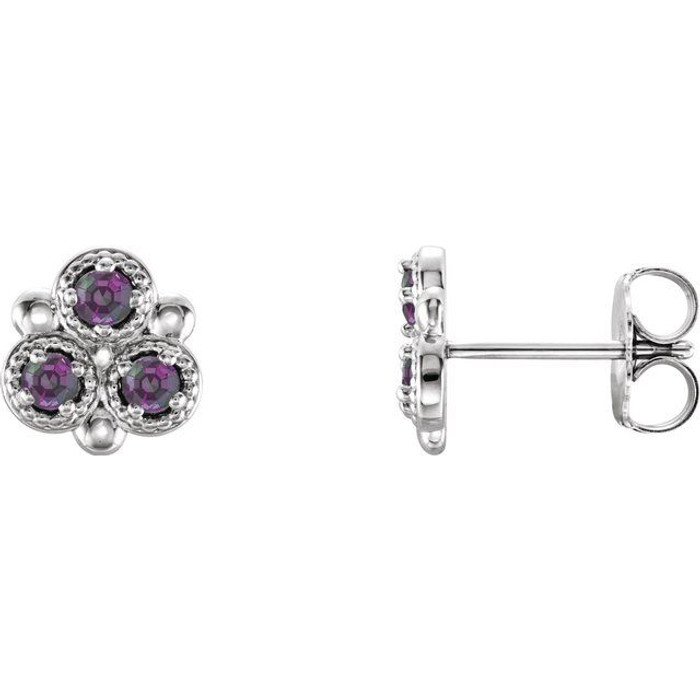 Mesmerizing with magical color, this pair of natural alexandrite and diamond earrings make a stylish statement.