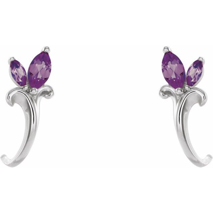 Mesmerizing with magical color, this pair of lab-grown alexandrite earrings make a stylish statement.