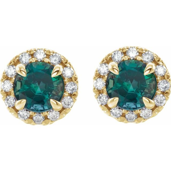 The perfect gift for her June birthday, these alexandrite earrings offer eye-catching style.