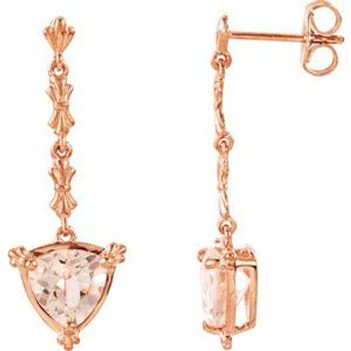 Turn heads with these eye-catching morganite earrings.