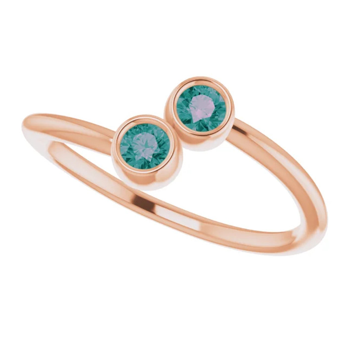 A colorful way to show your love, this alexandrite ring in 14k rose gold is the start of something beautiful.