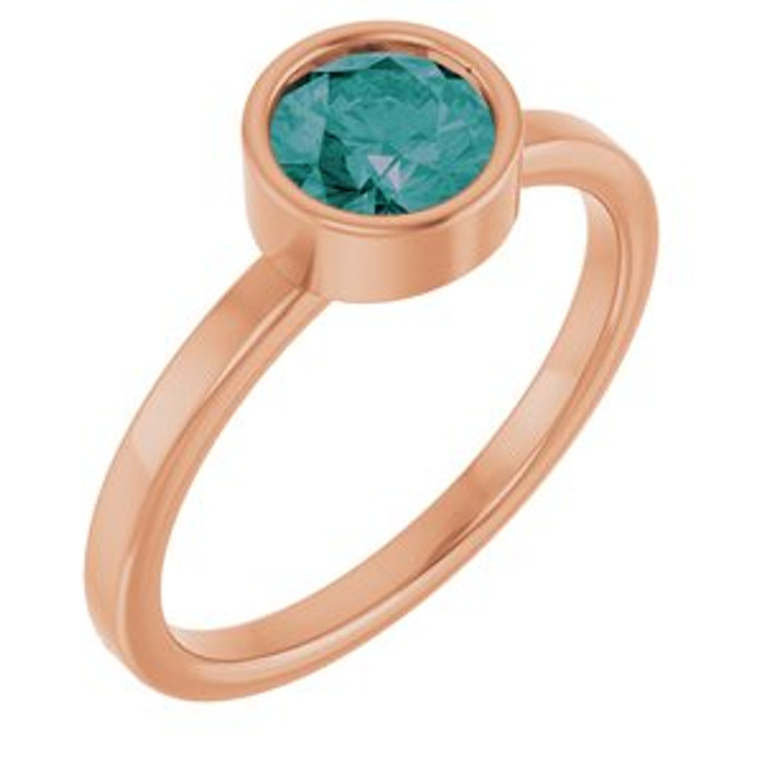 A colorful way to show your love, this alexandrite ring in 14k rose gold is the start of something beautiful.