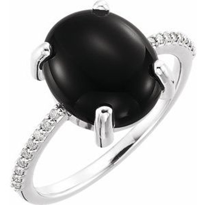 Wear bold color in a sophisticated way with this black onyx ring, an anytime choice you'll turn to often.