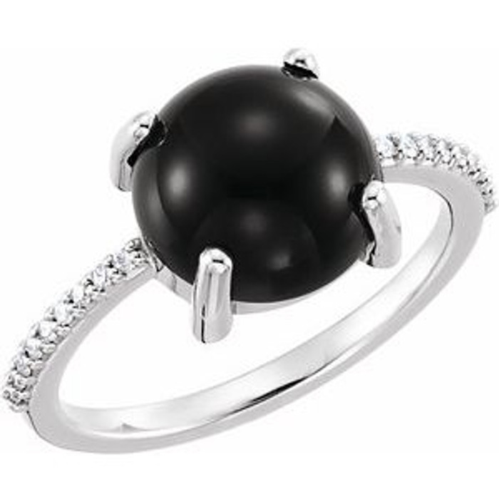 Wear bold color in a sophisticated way with this black onyx ring, an anytime choice you'll turn to often.