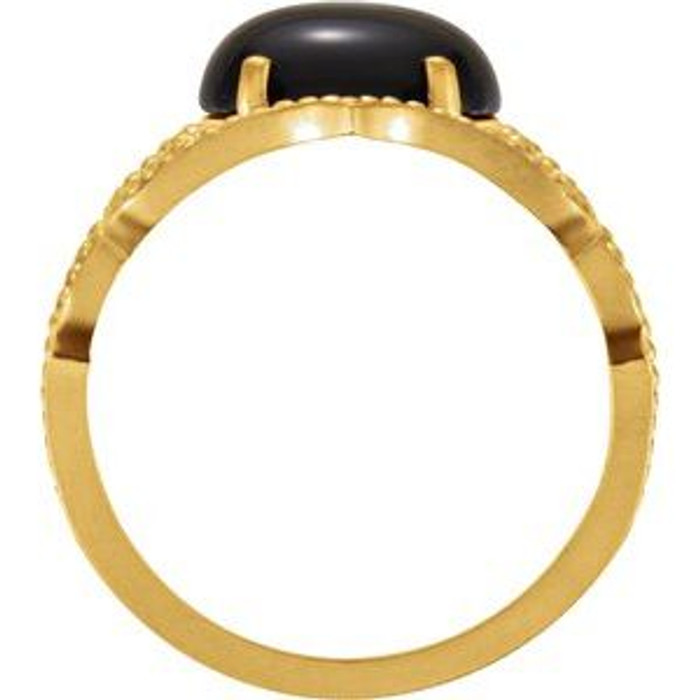 Wear bold color in a sophisticated way with this black onyx ring, an anytime choice you'll turn to often.