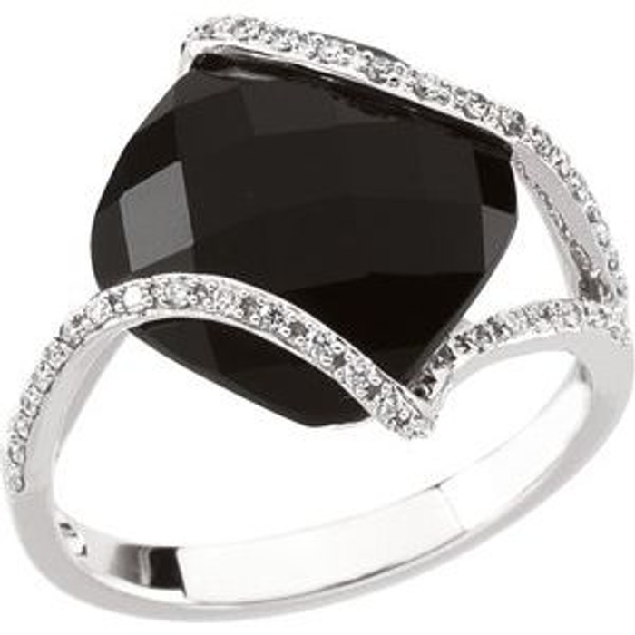 Wear bold color in a sophisticated way with this black onyx ring, an anytime choice you'll turn to often.