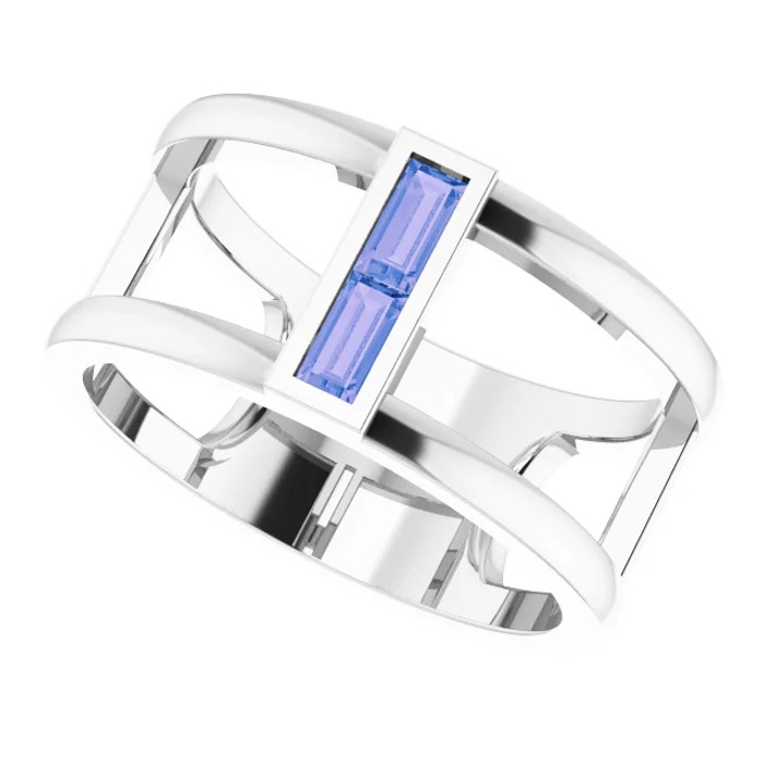 Express your love with this beautiful tanzanite negative space ring.