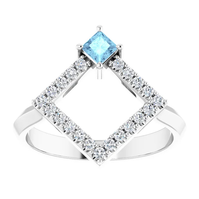 Dainty and feminine, this gemstone ring sets an elegant tone. The ring is set in platinum.