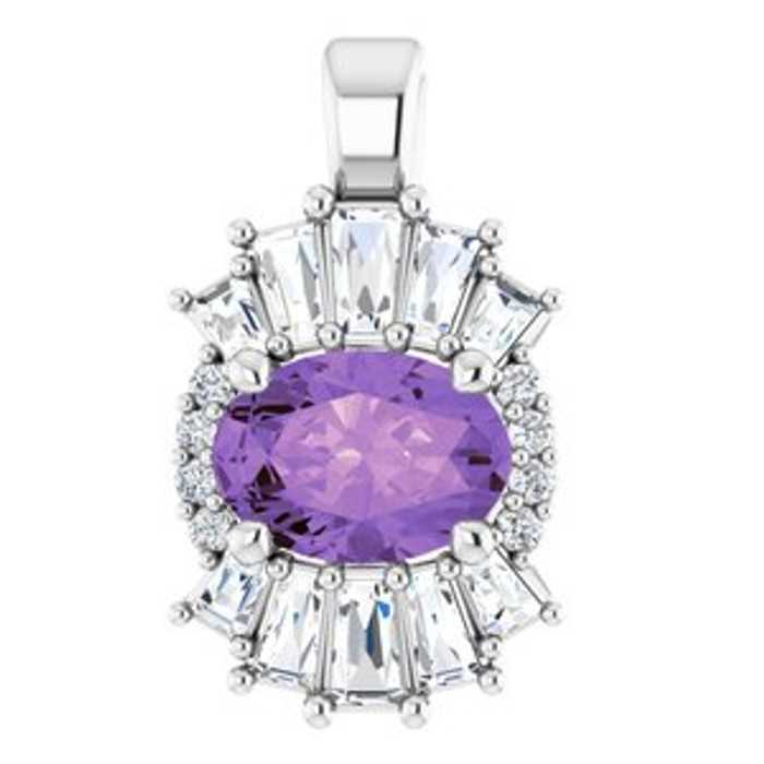 Make a glamorous statement with this stunning amethyst pendant.