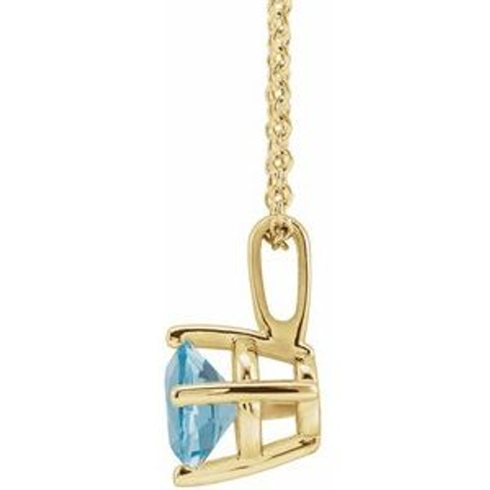 Charm your March-born girl with this beautiful gemstone pendant.