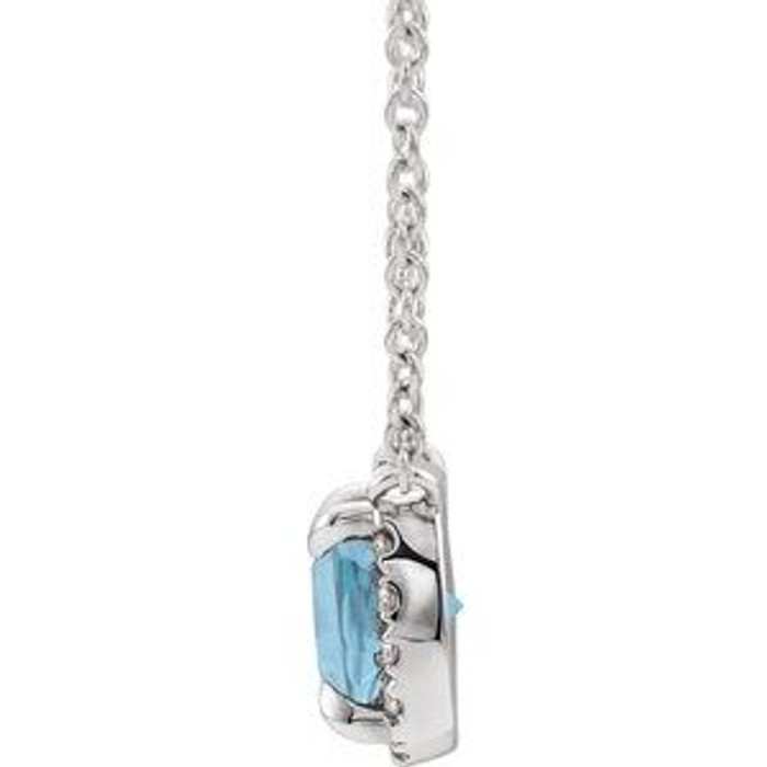 Charm your March-born girl with this beautiful gemstone pendant.