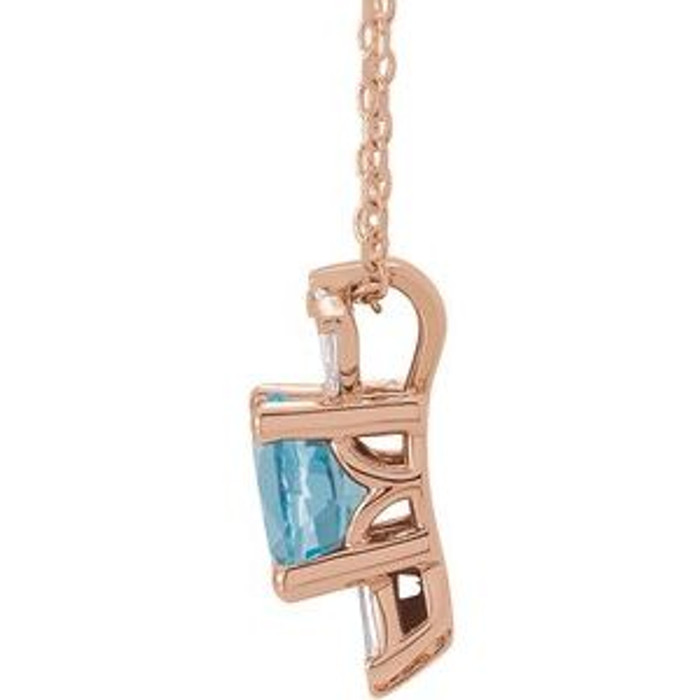 Charm your March-born girl with this beautiful gemstone pendant.