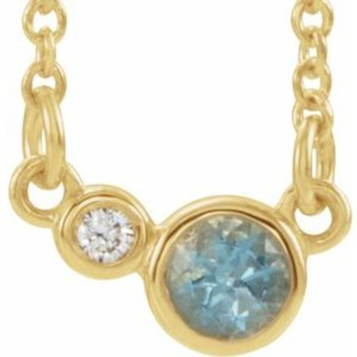 Charm your March-born girl with this beautiful gemstone pendant.